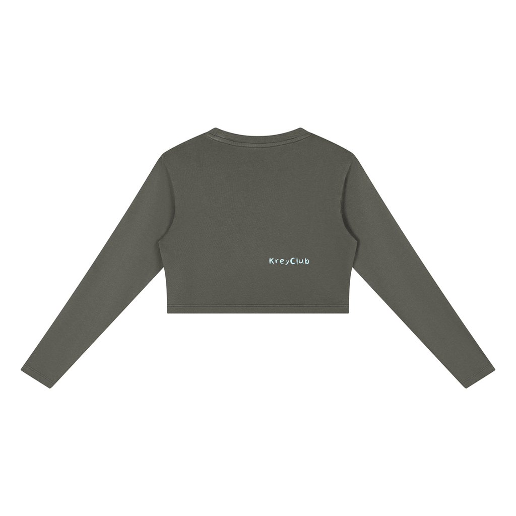 KREY Women's Mineral Wash Crop Sweatshirt