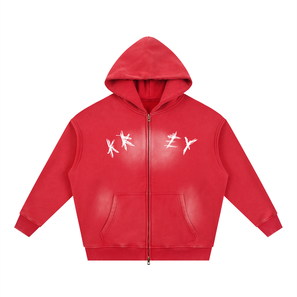 Krey Two-way Zipper Boxy Fleece Hoodie