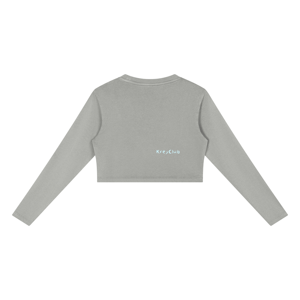 KREY Women's Mineral Wash Crop Sweatshirt