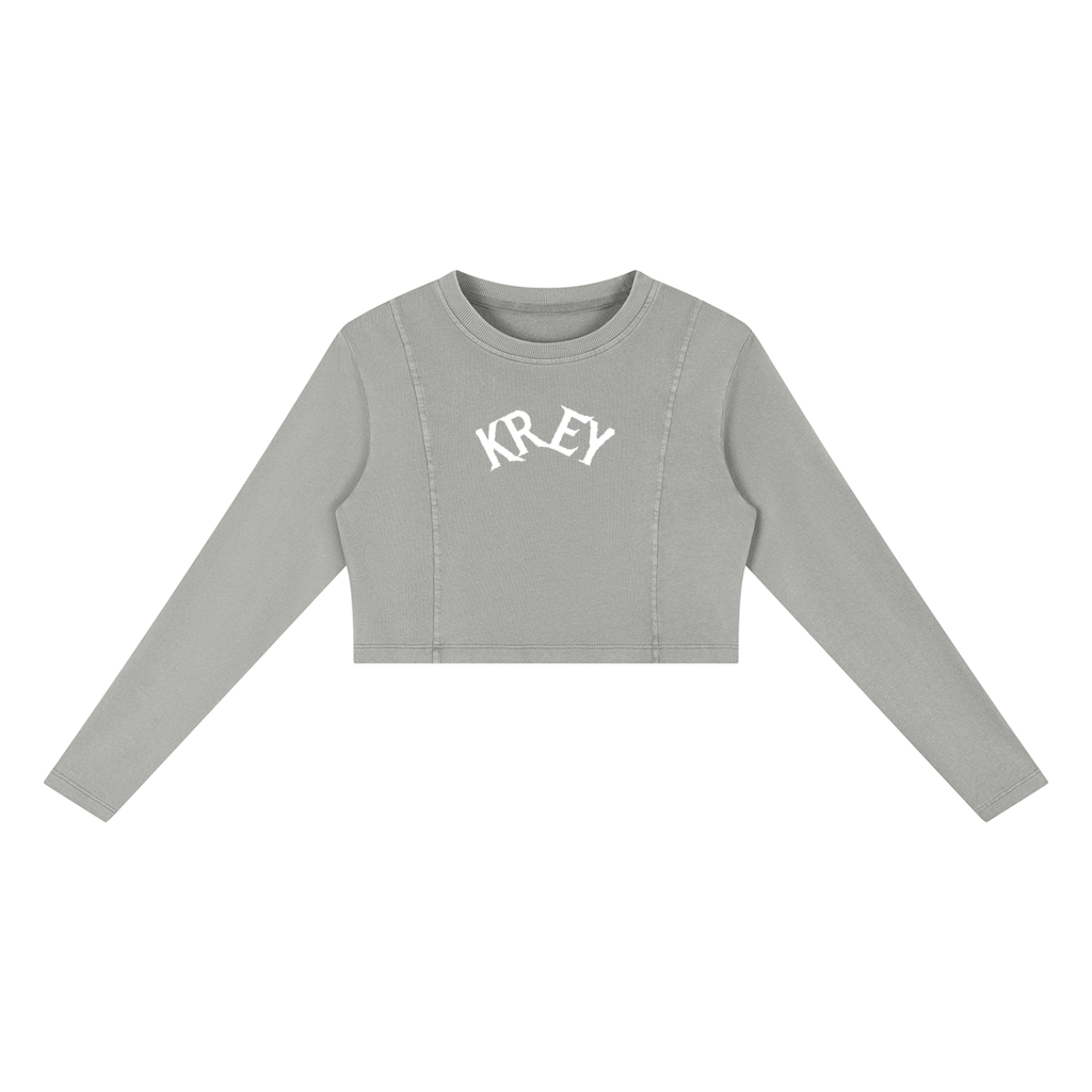 KREY Women's Mineral Wash Crop Sweatshirt